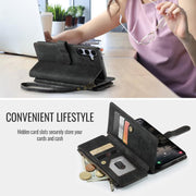 For Samsung Galaxy S25 5G CaseMe C30 Card Slots Zipper Wallet Leather Phone Case(Black)