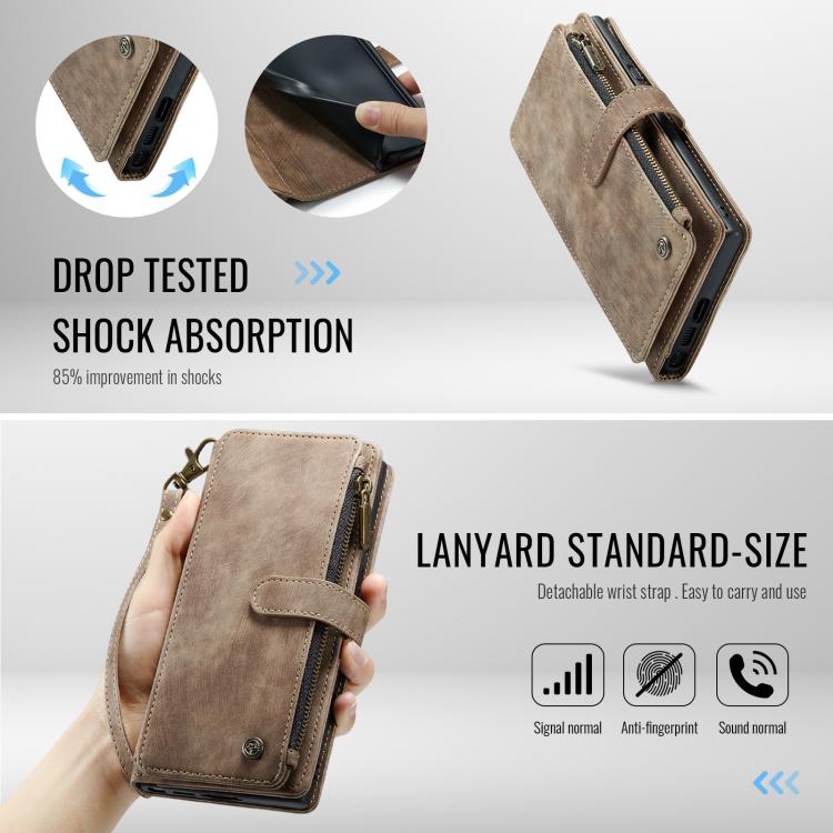 For Samsung Galaxy S25 Ultra 5G CaseMe C30 Card Slots Zipper Wallet Leather Phone Case(Brown) - free shipping - PMC TechLife - Order now!