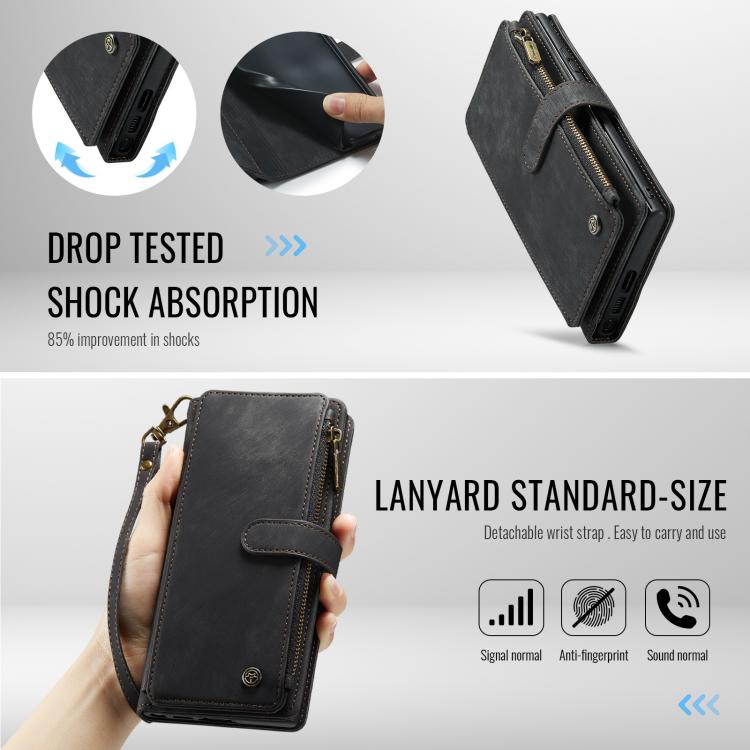 For Samsung Galaxy S25 Ultra 5G CaseMe C30 Card Slots Zipper Wallet Leather Phone Case(Black) - free shipping - PMC TechLife - Order now!