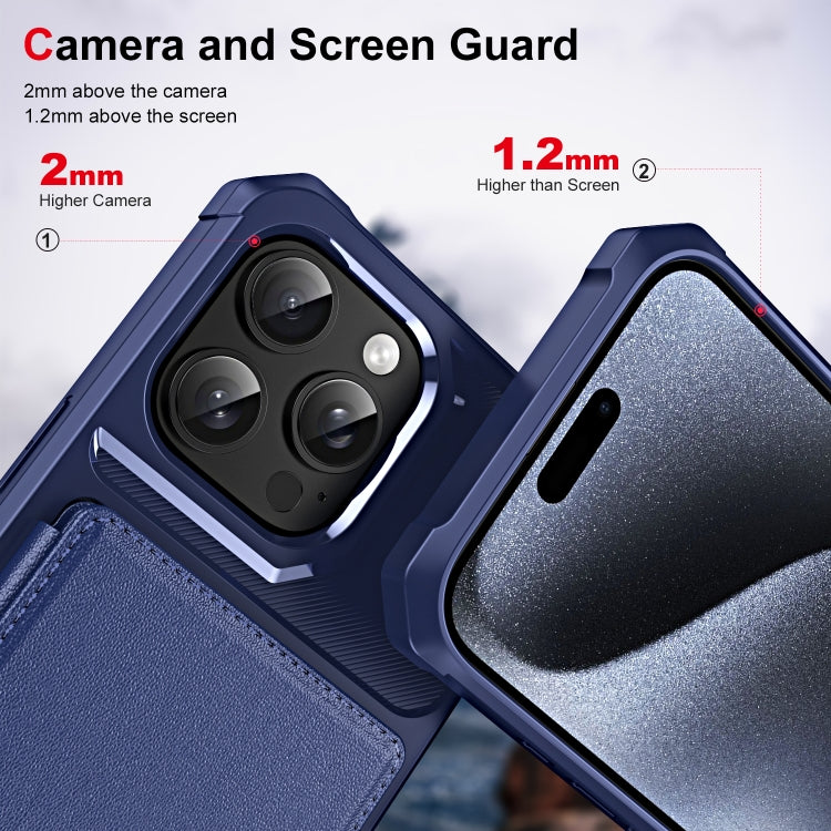 For iPhone 16 Pro Max ENKAY Hat-Prince Card Slot Wallet TPU Back Leather Phone Case with Lens Film(Rose Gold)