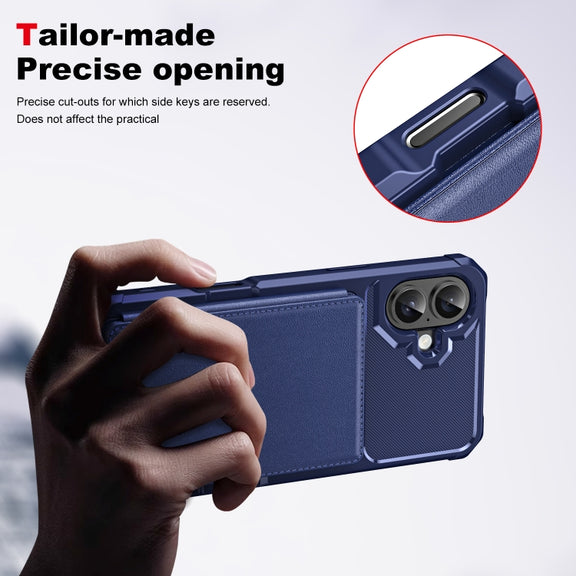 For iPhone 16 Plus ENKAY Hat-Prince Card Slot Wallet TPU Back Leather Phone Case with Lens Film(Rose Gold)