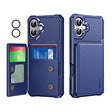 For iPhone 16 Plus ENKAY Hat-Prince Card Slot Wallet TPU Back Leather Phone Case with Lens Film(Dark Blue) - free shipping - PMC Jewellery - Order now!