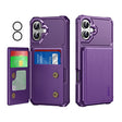 For iPhone 16 ENKAY Hat-Prince Card Slot Wallet TPU Back Leather Phone Case with Lens Film(Purple) - free shipping - PMC Jewellery - Order now!
