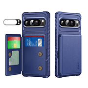 For Google Pixel 9 / 9 Pro ENKAY Hat-Prince Card Slot Wallet TPU Back Leather Phone Case with Lens Film(Dark Blue)