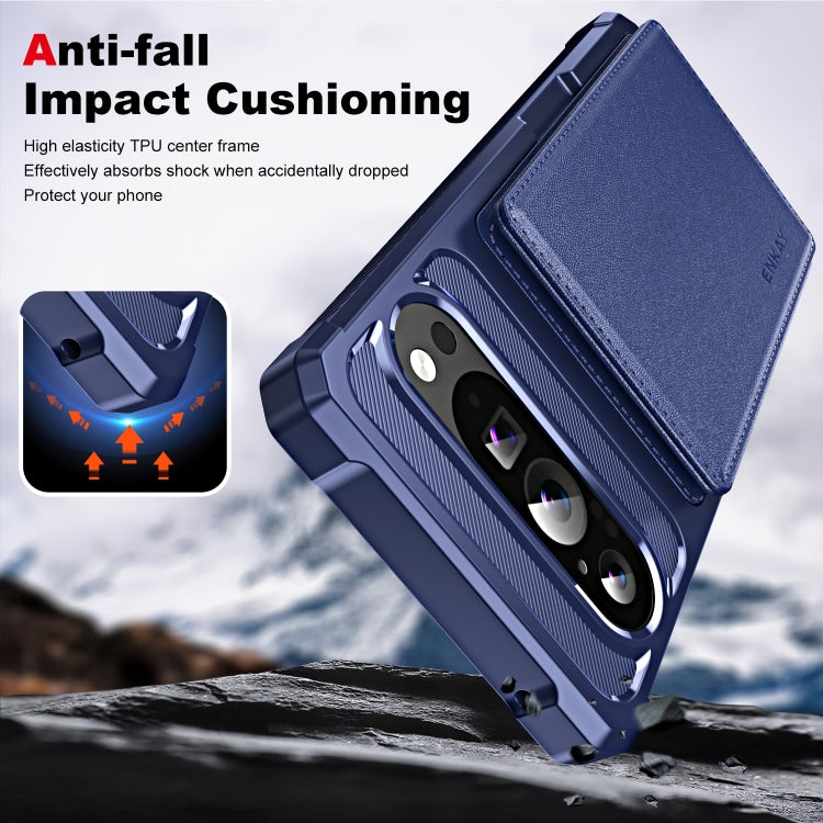For Google Pixel 9 / 9 Pro ENKAY Hat-Prince Card Slot Wallet TPU Back Leather Phone Case with Lens Film(Dark Blue)