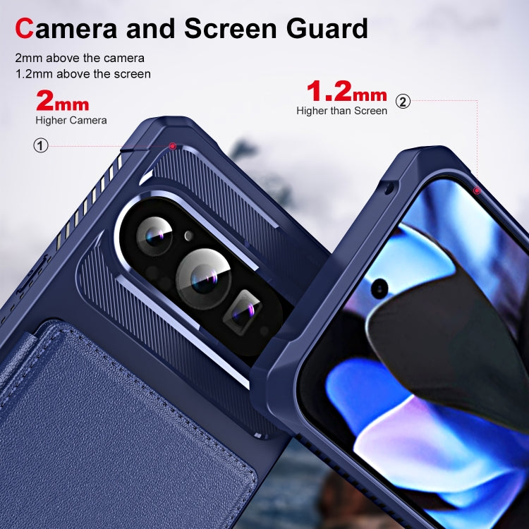 For Google Pixel 9 Pro XL ENKAY Hat-Prince Card Slot Wallet TPU Back Leather Phone Case with Lens Film(Rose Gold)