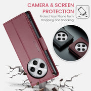 For Redmi 14C CaseMe 023 Butterfly Buckle Litchi Texture RFID Anti-theft Leather Phone Case(Red)