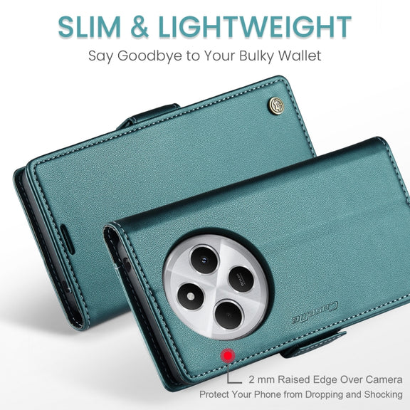 For Redmi 14C CaseMe 023 Butterfly Buckle Litchi Texture RFID Anti-theft Leather Phone Case(Green)