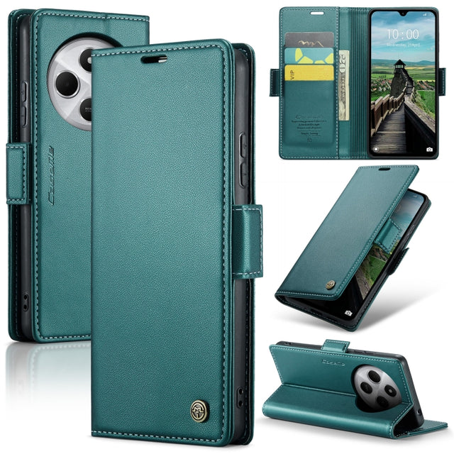 For Redmi 14C CaseMe 023 Butterfly Buckle Litchi Texture RFID Anti-theft Leather Phone Case(Green)