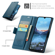 For Redmi 14C CaseMe 023 Butterfly Buckle Litchi Texture RFID Anti-theft Leather Phone Case(Blue)