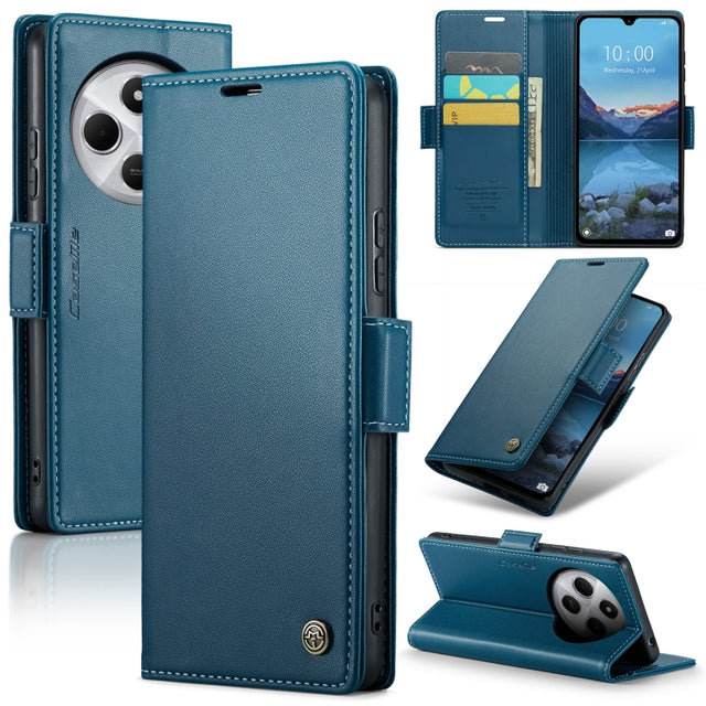 For Redmi 14C CaseMe 023 Butterfly Buckle Litchi Texture RFID Anti-theft Leather Phone Case(Blue)