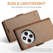 For Redmi 14C CaseMe 023 Butterfly Buckle Litchi Texture RFID Anti-theft Leather Phone Case(Brown)