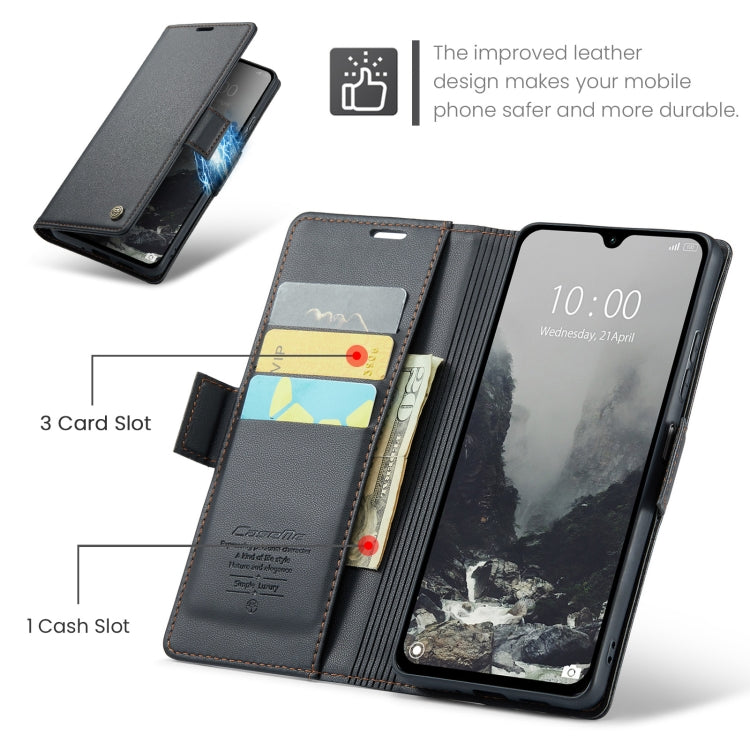 For Redmi 14C CaseMe 023 Butterfly Buckle Litchi Texture RFID Anti-theft Leather Phone Case(Black) - free shipping - PMC Jewellery - Order now!