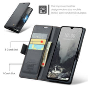 For Redmi 14C CaseMe 023 Butterfly Buckle Litchi Texture RFID Anti-theft Leather Phone Case(Black)