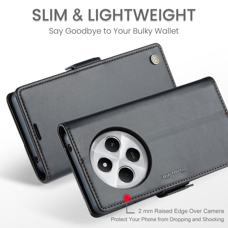 For Redmi 14C CaseMe 023 Butterfly Buckle Litchi Texture RFID Anti-theft Leather Phone Case(Black) - free shipping - PMC Jewellery - Order now!