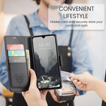For Redmi 14C CaseMe 023 Butterfly Buckle Litchi Texture RFID Anti-theft Leather Phone Case(Black) - free shipping - PMC Jewellery - Order now!