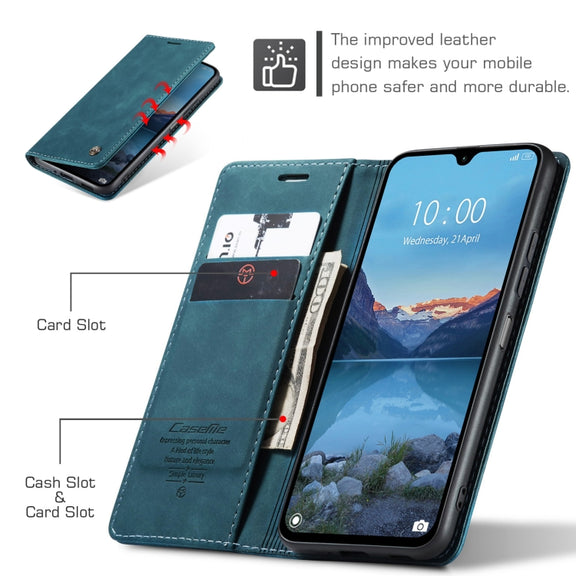 For Redmi 14C CaseMe 013 Multifunctional Horizontal Flip Leather Phone Case(Blue)