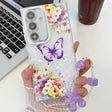 For Samsung Galaxy S25 5G Plating Texture Butterfly Wristband TPU Phone Case with Glitter Lens Film(Flowers Butterflies HU1) - Galaxy S25 5G Cases by PMC Jewellery | Online Shopping South Africa | PMC Jewellery | Buy Now Pay Later Mobicred