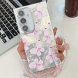 For Samsung Galaxy S25 5G Plating Texture Butterfly Wristband TPU Phone Case with Glitter Lens Film(Pink Butterflies HU5) - Galaxy S25 5G Cases by PMC Jewellery | Online Shopping South Africa | PMC Jewellery | Buy Now Pay Later Mobicred