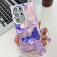 For Samsung Galaxy S25 Ultra 5G Plating Texture Butterfly Wristband TPU Phone Case with Glitter Lens Film(Purple Butterflies HU4) - Galaxy S25 Ultra 5G Cases by PMC Jewellery | Online Shopping South Africa | PMC Jewellery | Buy Now Pay Later Mobicred