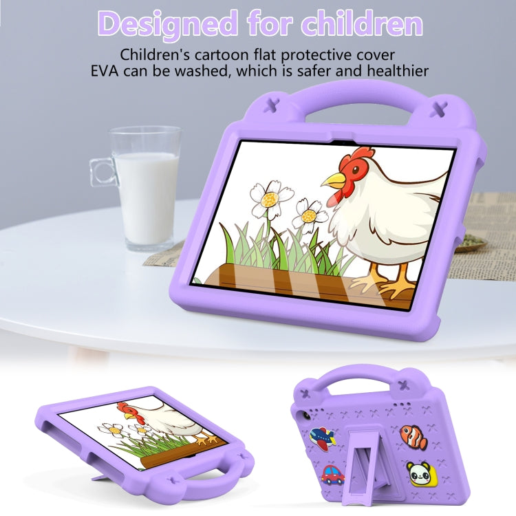 For Amazon Fire HD8 2024 / 2022 / HD8 Plus Handle Kickstand Children EVA Shockproof Tablet Case(LightPurple)