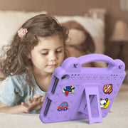 For Amazon Fire HD8 2024 / 2022 / HD8 Plus Handle Kickstand Children EVA Shockproof Tablet Case(LightPurple)