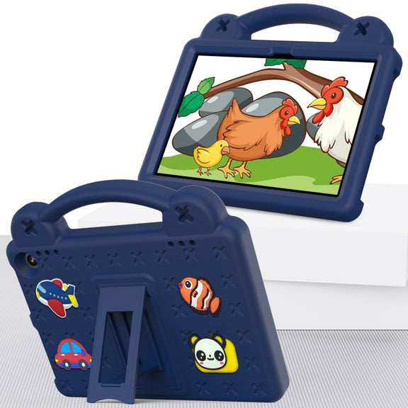 For Amazon Fire HD8 2024 / 2022 / HD8 Plus Handle Kickstand Children EVA Shockproof Tablet Case(NavyBlue)