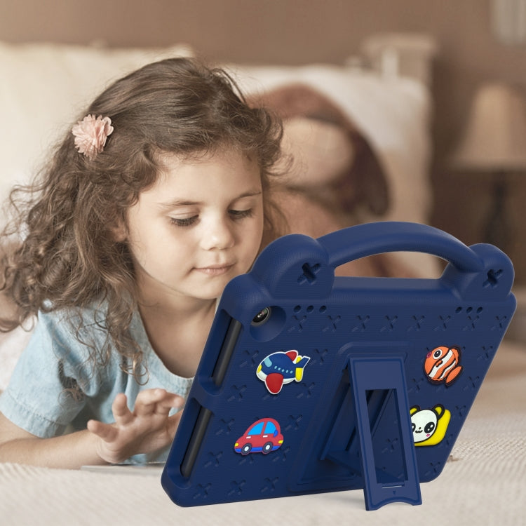 For Amazon Fire HD8 2024 / 2022 / HD8 Plus Handle Kickstand Children EVA Shockproof Tablet Case(NavyBlue)