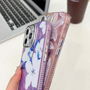 For iPhone 16e Electroplating Flowers Plants Texture TPU Phone Case(Carnation FL7)