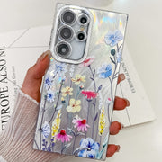 For Samsung Galaxy S25 Ultra 5G Electroplating Flowers Plants Texture TPU Phone Case(Wildflower FL2)