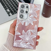 For Samsung Galaxy S25 Ultra 5G Electroplating Flowers Plants Texture TPU Phone Case(Sketch Lily FL9)