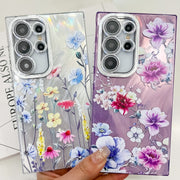 For Samsung Galaxy S25 Ultra 5G Electroplating Flowers Plants Texture TPU Phone Case(Colorful Peony FL10)
