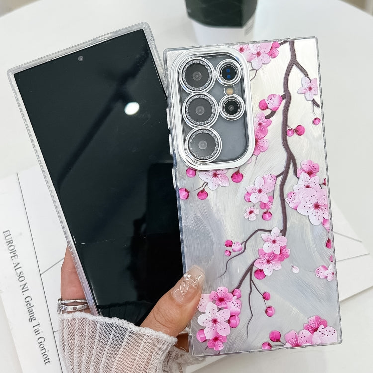 For Samsung Galaxy S25 Ultra 5G Electroplating Flowers Plants Texture TPU Phone Case(Colorful Peony FL10)