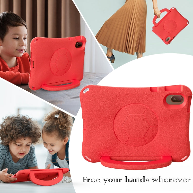 For Huawei MatePad SE 11 2024 Handle Football Shaped EVA Shockproof Tablet Case(Red)
