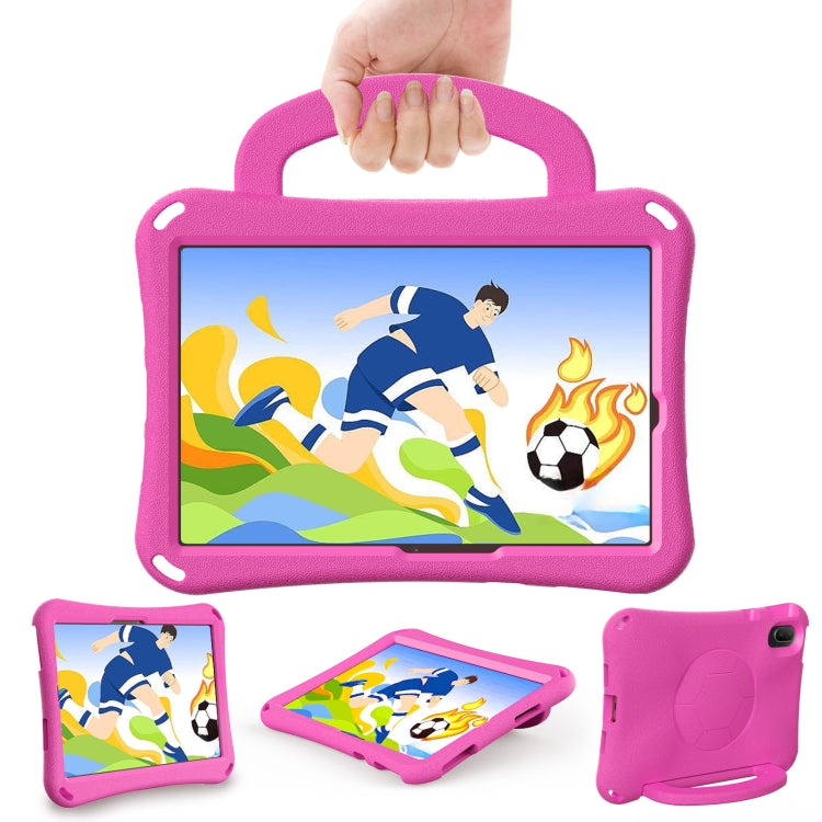 For Huawei MatePad SE 11 2024 Handle Football Shaped EVA Shockproof Tablet Case(Rose Red) - Huawei by PMC TechLife | Online Shopping South Africa | PMC TechLife | Buy Now Pay Later Mobicred