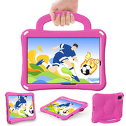 For Huawei MatePad SE 11 2024 Handle Football Shaped EVA Shockproof Tablet Case(Rose Red)