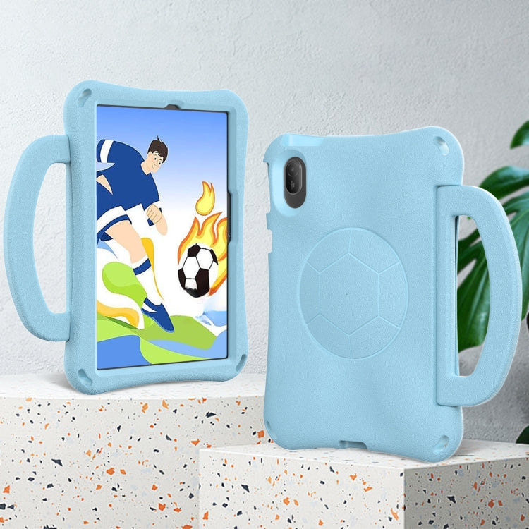 For Huawei MatePad SE 11 2024 Handle Football Shaped EVA Shockproof Tablet Case(Light Blue)