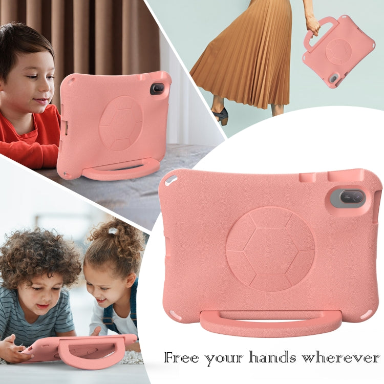 For Huawei MatePad SE 11 2024 Handle Football Shaped EVA Shockproof Tablet Case(Light Pink)