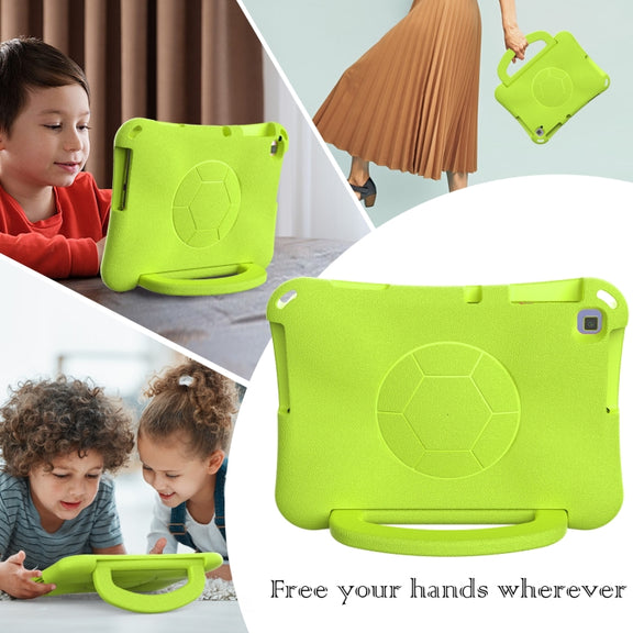 For Huawei MatePad SE 10.1 2022 Handle Football Shaped EVA Shockproof Tablet Case(Grass Green)