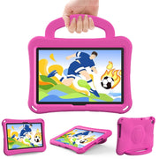 For Huawei MatePad SE 10.1 2022 Handle Football Shaped EVA Shockproof Tablet Case(Rose Red)