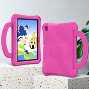 For Huawei MatePad SE 10.1 2022 Handle Football Shaped EVA Shockproof Tablet Case(Rose Red)