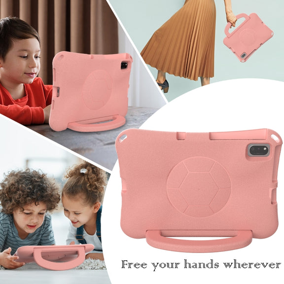 For Huawei MatePad 10.4 2020 / 2022 Handle Football Shaped EVA Shockproof Tablet Case(Light Pink)