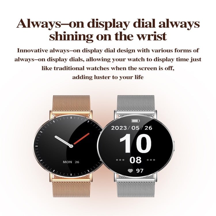 KM88 1.32 inch Color Screen Smart Watch, Support Bluetooth Call / Wellness Tracking(Gold)