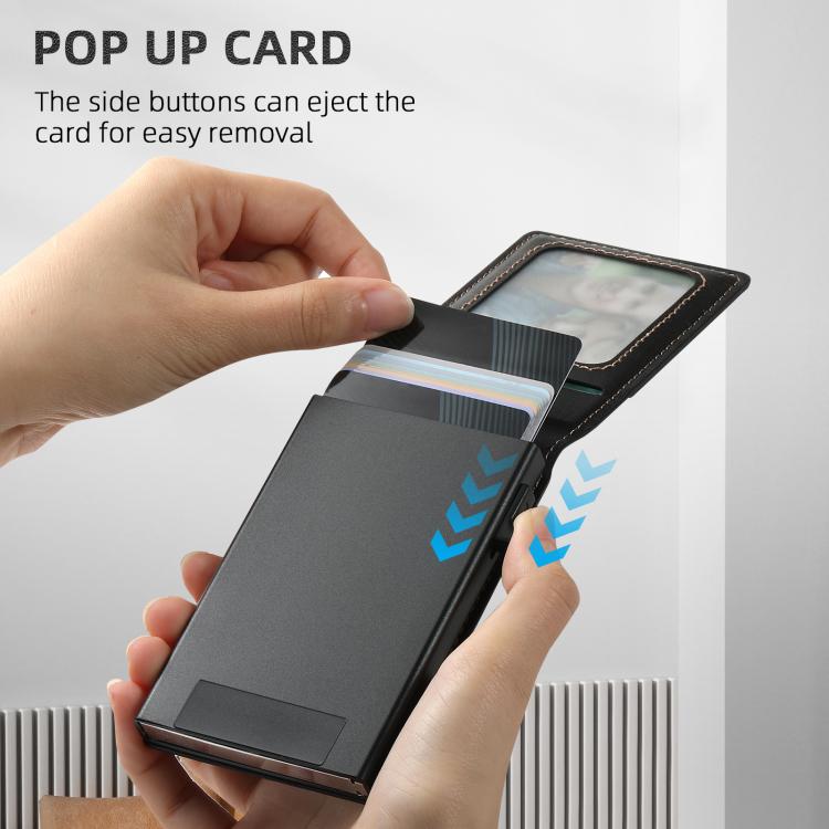 For iPhone 16e Suteni H19 Oil Wax 2-in-1 MagSafe Removable Card Box Back Phone Case(Black) - iPhone 16e Cases by Suteni | Online Shopping South Africa | PMC TechLife | Buy Now Pay Later Mobicred