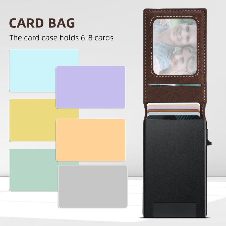 For iPhone 16e Suteni H19 Litchi Grain 2-in-1 MagSafe Removable Card Box Back Phone Case(Brown) - iPhone 16e Cases by Suteni | Online Shopping South Africa | PMC TechLife | Buy Now Pay Later Mobicred