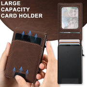 For iPhone 16e Suteni H19 Litchi Grain 2-in-1 MagSafe Removable Card Box Back Phone Case(Brown)