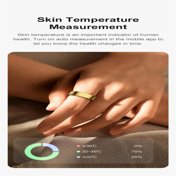 R09 SIZE 12 Smart Ring, Support Heart Rate / Blood Oxygen / Sleep Monitoring / Multiple Sports Modes(Gold)