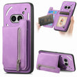 For Nothing CMF Phone 1 Retro MagSafe Zipper Wallet Card Bag Back Phone Case(Purple) - More Brand by PMC TechLife | Online Shopping South Africa | PMC TechLife | Buy Now Pay Later Mobicred