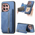 For OnePlus Nord CE4 / Ace 3V Retro MagSafe Zipper Wallet Card Bag Back Phone Case(Blue) - OnePlus Cases by PMC TechLife | Online Shopping South Africa | PMC TechLife | Buy Now Pay Later Mobicred
