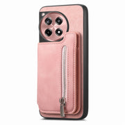 For OnePlus Nord CE4 / Ace 3V Retro MagSafe Zipper Wallet Card Bag Back Phone Case(Pink)